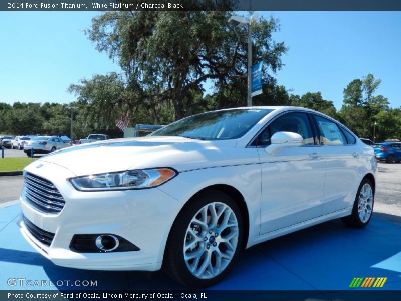 White Platinum / Charcoal Black 2014 Ford Fusion Titanium