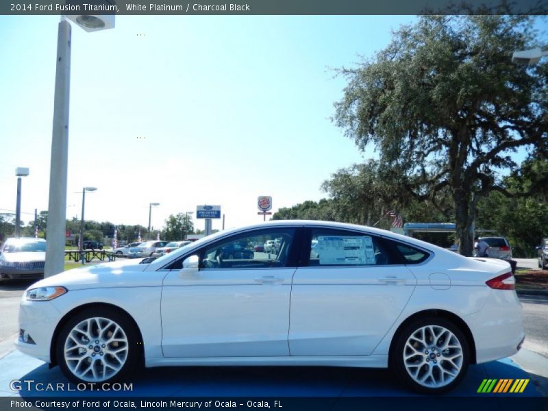 White Platinum / Charcoal Black 2014 Ford Fusion Titanium