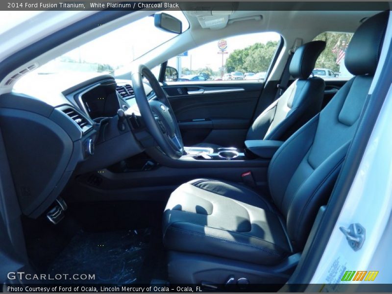 White Platinum / Charcoal Black 2014 Ford Fusion Titanium