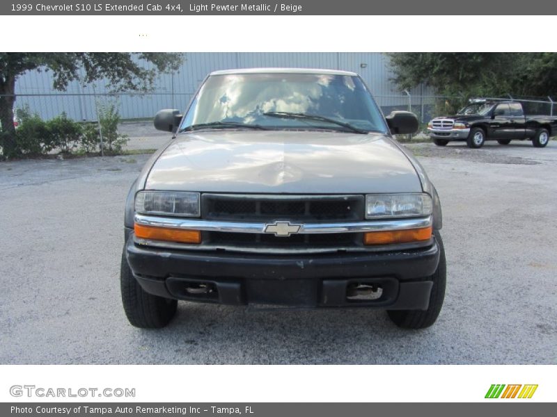 Light Pewter Metallic / Beige 1999 Chevrolet S10 LS Extended Cab 4x4