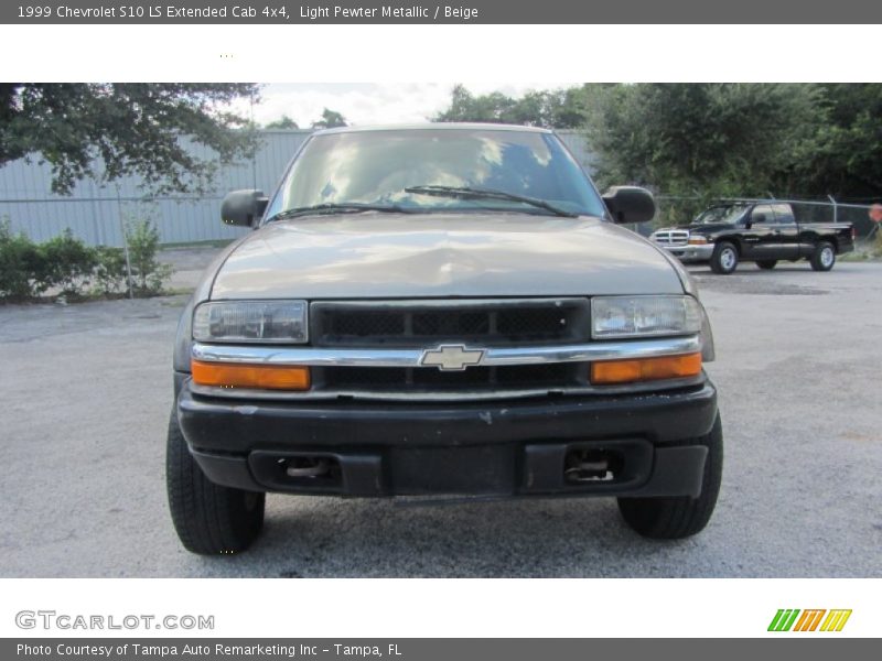Light Pewter Metallic / Beige 1999 Chevrolet S10 LS Extended Cab 4x4