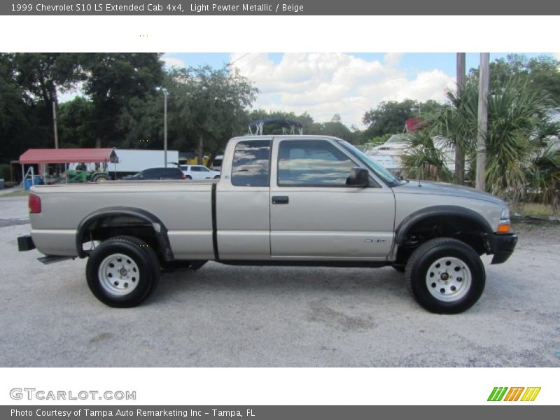 Light Pewter Metallic / Beige 1999 Chevrolet S10 LS Extended Cab 4x4