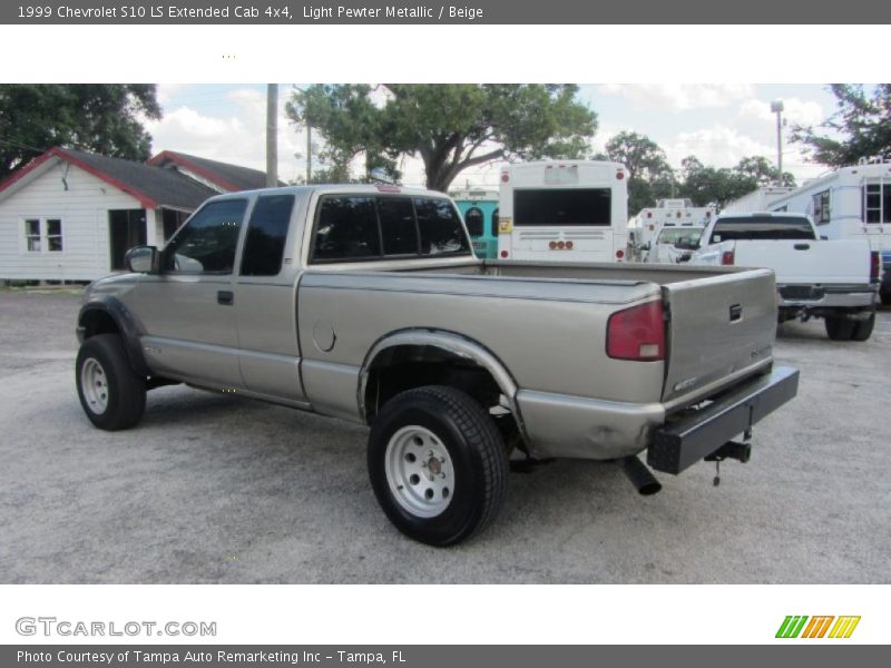 Light Pewter Metallic / Beige 1999 Chevrolet S10 LS Extended Cab 4x4