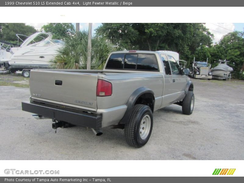 Light Pewter Metallic / Beige 1999 Chevrolet S10 LS Extended Cab 4x4
