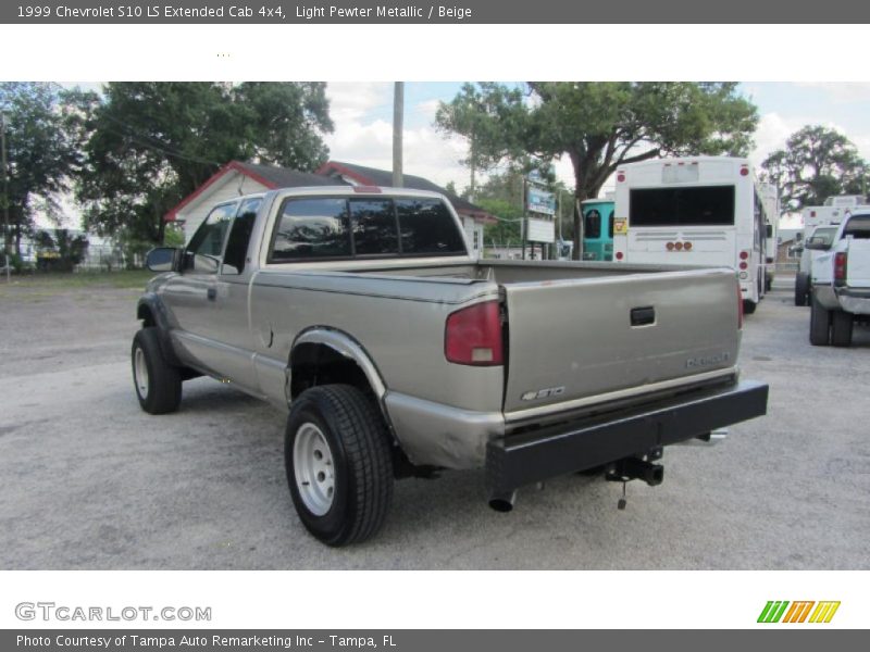Light Pewter Metallic / Beige 1999 Chevrolet S10 LS Extended Cab 4x4