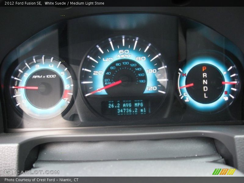 White Suede / Medium Light Stone 2012 Ford Fusion SE