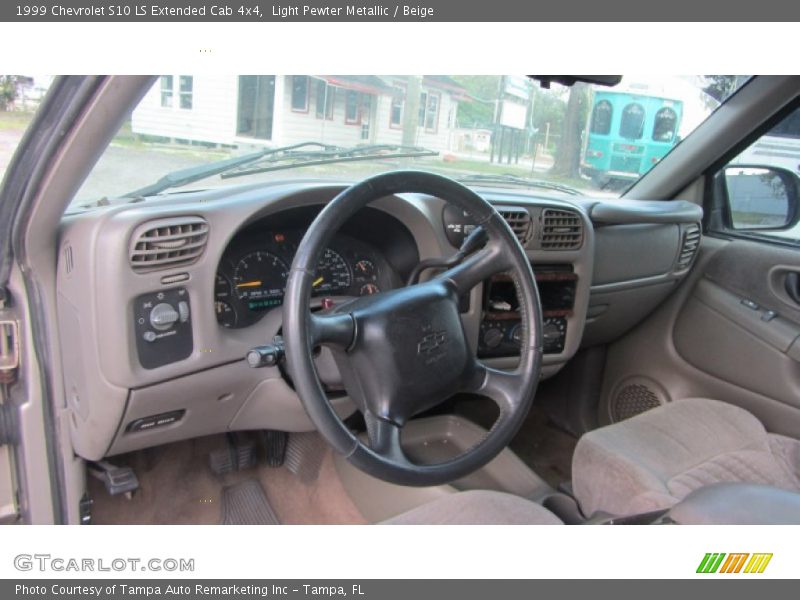 Light Pewter Metallic / Beige 1999 Chevrolet S10 LS Extended Cab 4x4