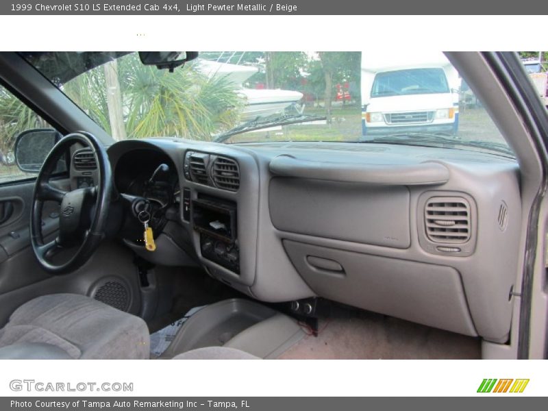 Light Pewter Metallic / Beige 1999 Chevrolet S10 LS Extended Cab 4x4