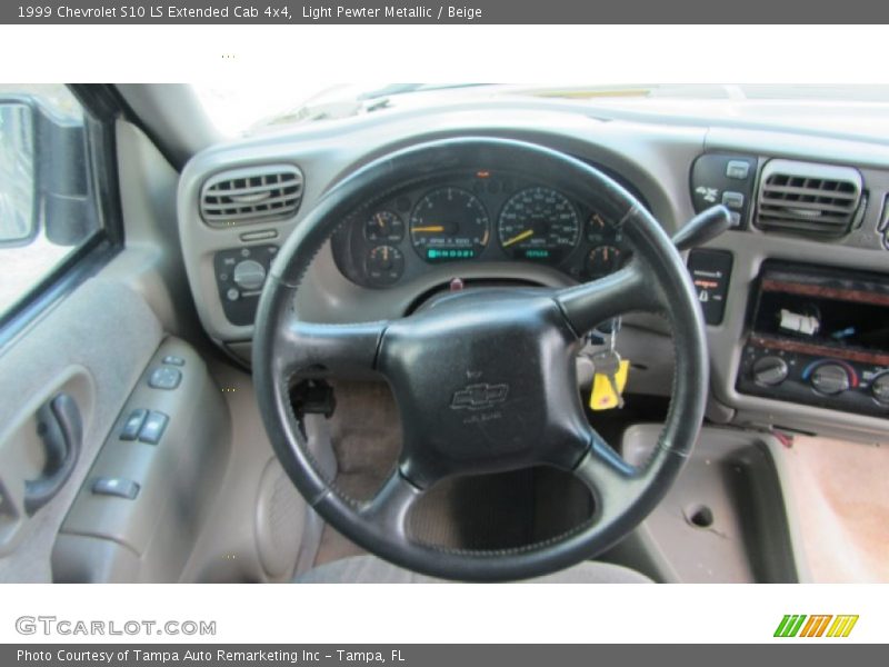 Light Pewter Metallic / Beige 1999 Chevrolet S10 LS Extended Cab 4x4