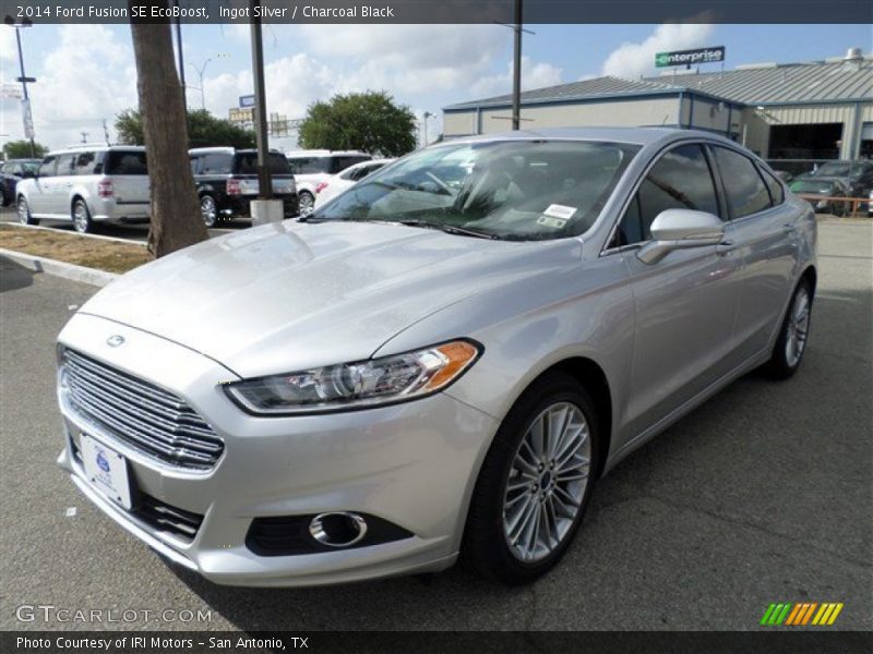 Ingot Silver / Charcoal Black 2014 Ford Fusion SE EcoBoost