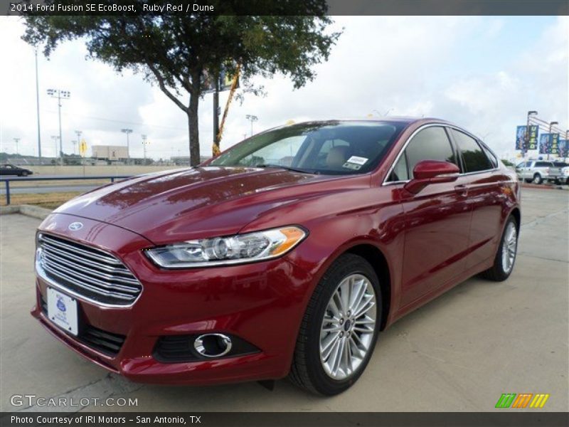 Ruby Red / Dune 2014 Ford Fusion SE EcoBoost