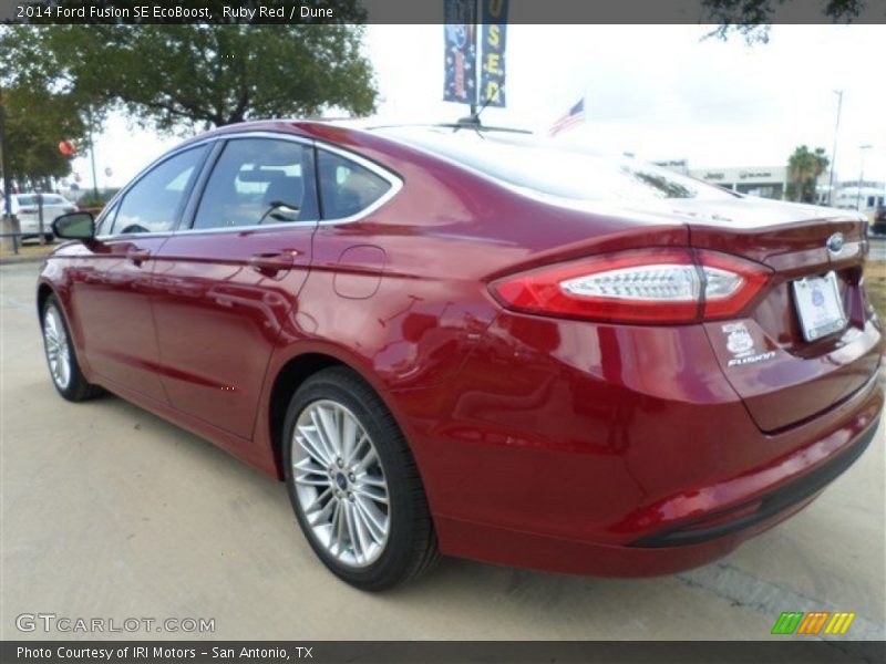 Ruby Red / Dune 2014 Ford Fusion SE EcoBoost