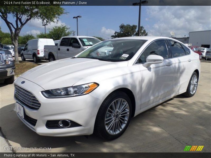 White Platinum / Dune 2014 Ford Fusion SE EcoBoost
