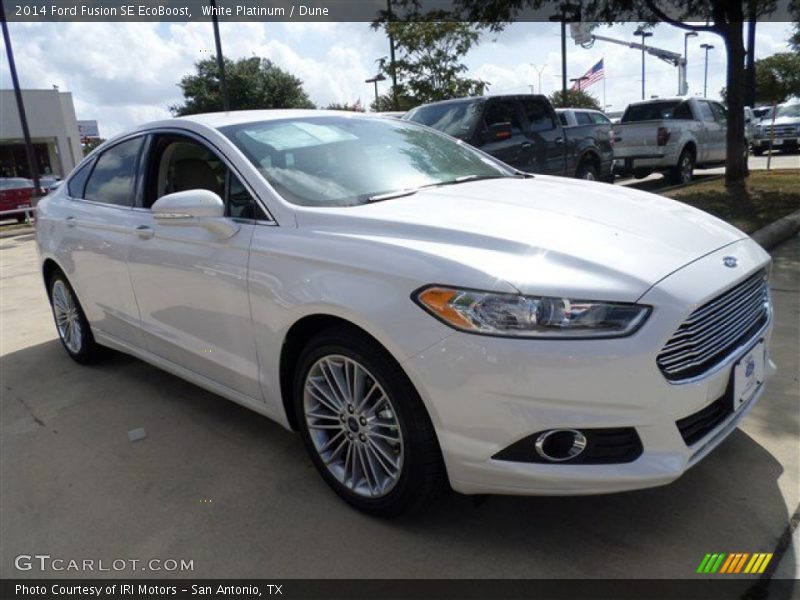 White Platinum / Dune 2014 Ford Fusion SE EcoBoost