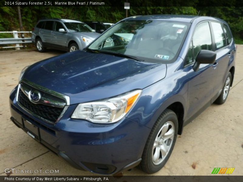 Marine Blue Pearl / Platinum 2014 Subaru Forester 2.5i