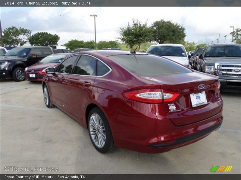 Ruby Red / Dune 2014 Ford Fusion SE EcoBoost