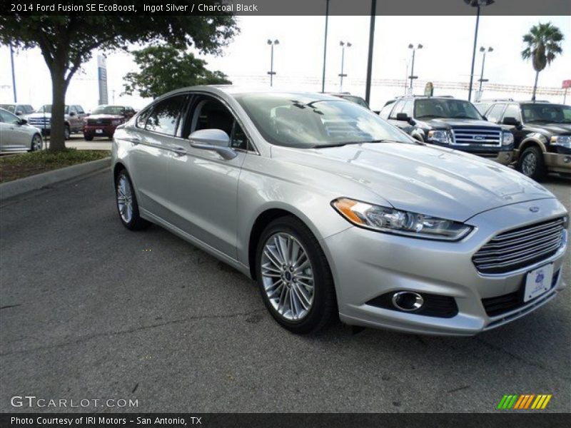 Ingot Silver / Charcoal Black 2014 Ford Fusion SE EcoBoost