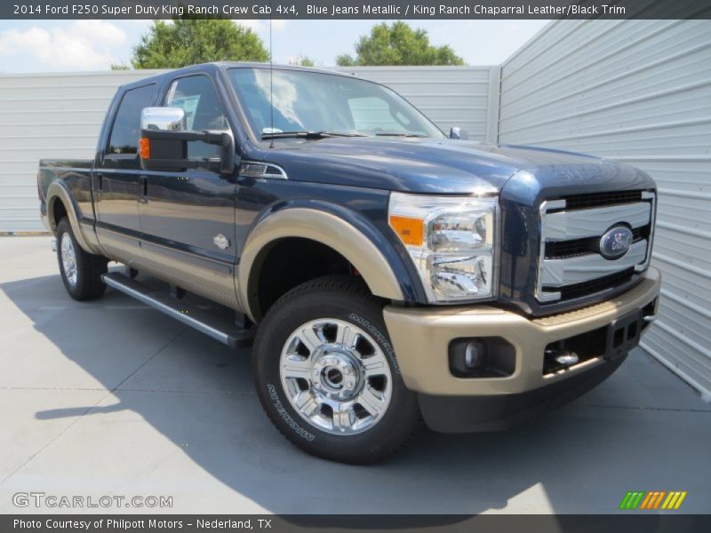 Blue Jeans Metallic / King Ranch Chaparral Leather/Black Trim 2014 Ford F250 Super Duty King Ranch Crew Cab 4x4