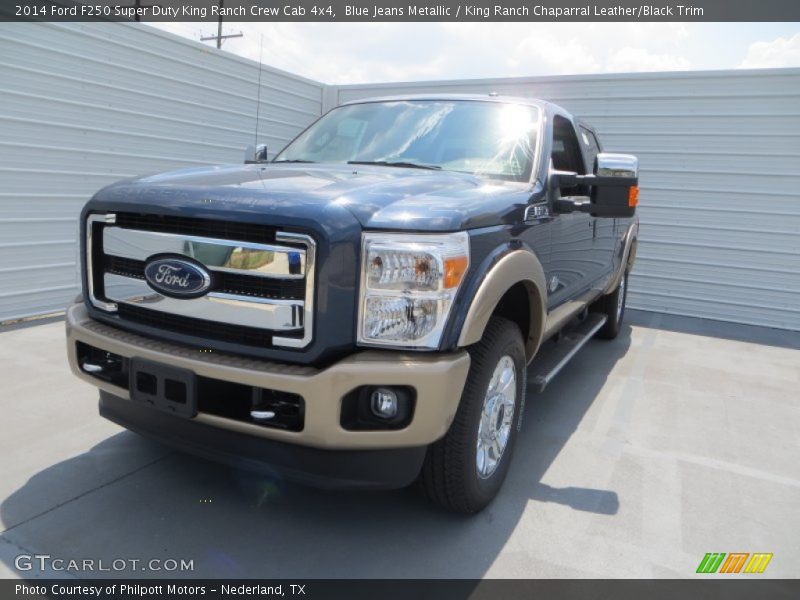 Blue Jeans Metallic / King Ranch Chaparral Leather/Black Trim 2014 Ford F250 Super Duty King Ranch Crew Cab 4x4