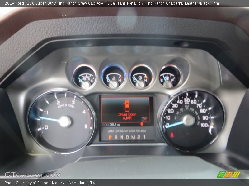 Blue Jeans Metallic / King Ranch Chaparral Leather/Black Trim 2014 Ford F250 Super Duty King Ranch Crew Cab 4x4