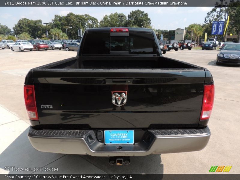 Brilliant Black Crystal Pearl / Dark Slate Gray/Medium Graystone 2011 Dodge Ram 1500 SLT Quad Cab