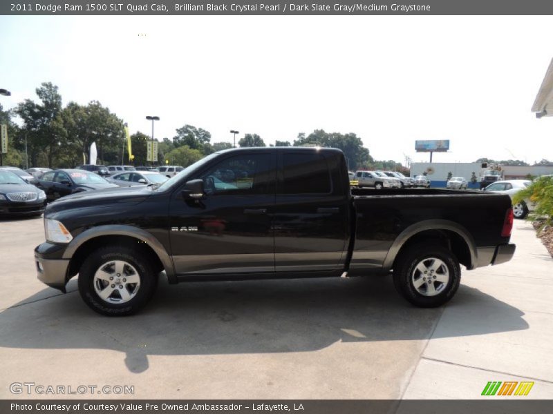 Brilliant Black Crystal Pearl / Dark Slate Gray/Medium Graystone 2011 Dodge Ram 1500 SLT Quad Cab