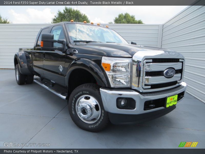 Tuxedo Black Metallic / Black 2014 Ford F350 Super Duty Lariat Crew Cab 4x4 Dually