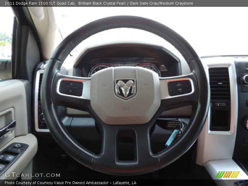 Brilliant Black Crystal Pearl / Dark Slate Gray/Medium Graystone 2011 Dodge Ram 1500 SLT Quad Cab