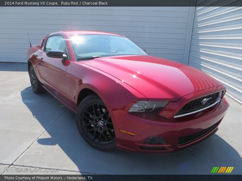 Ruby Red / Charcoal Black 2014 Ford Mustang V6 Coupe