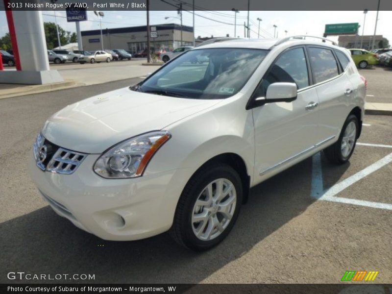 Pearl White / Black 2013 Nissan Rogue SV AWD