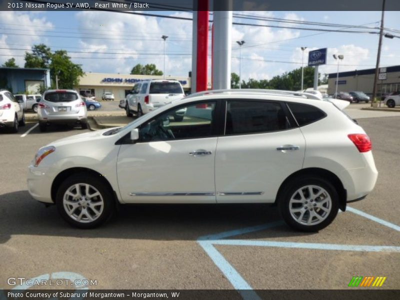 Pearl White / Black 2013 Nissan Rogue SV AWD