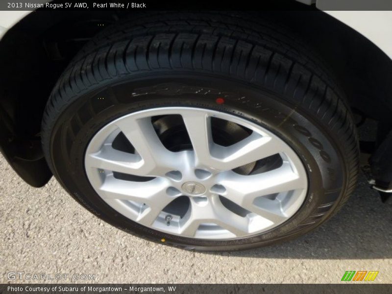 Pearl White / Black 2013 Nissan Rogue SV AWD