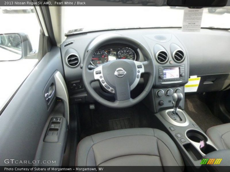 Pearl White / Black 2013 Nissan Rogue SV AWD