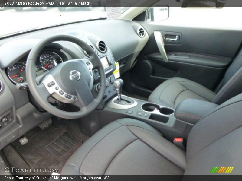 Pearl White / Black 2013 Nissan Rogue SV AWD