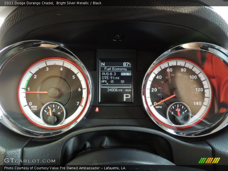 Bright Silver Metallic / Black 2011 Dodge Durango Citadel