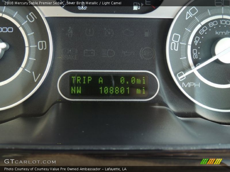 Silver Birch Metallic / Light Camel 2008 Mercury Sable Premier Sedan