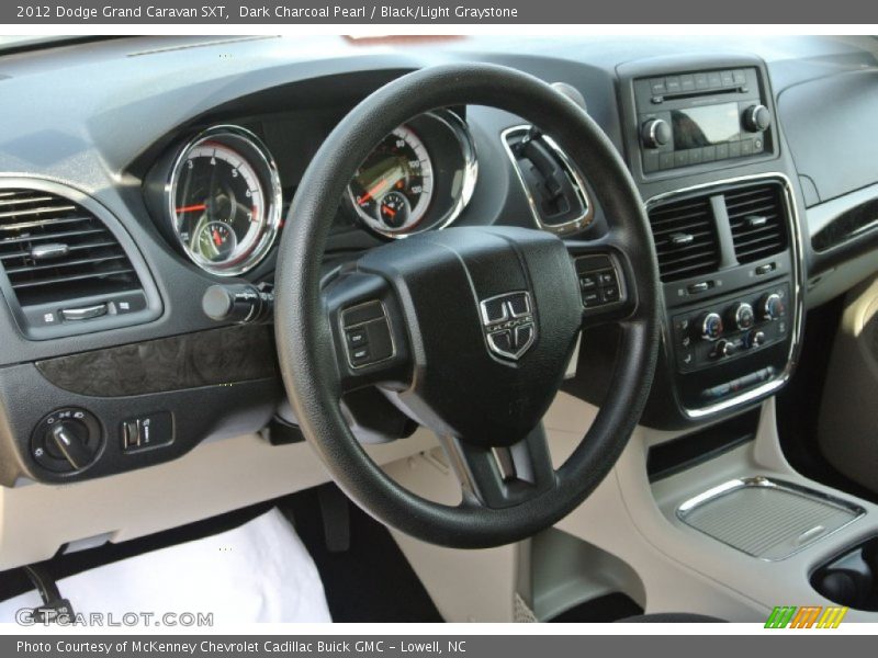 Dark Charcoal Pearl / Black/Light Graystone 2012 Dodge Grand Caravan SXT