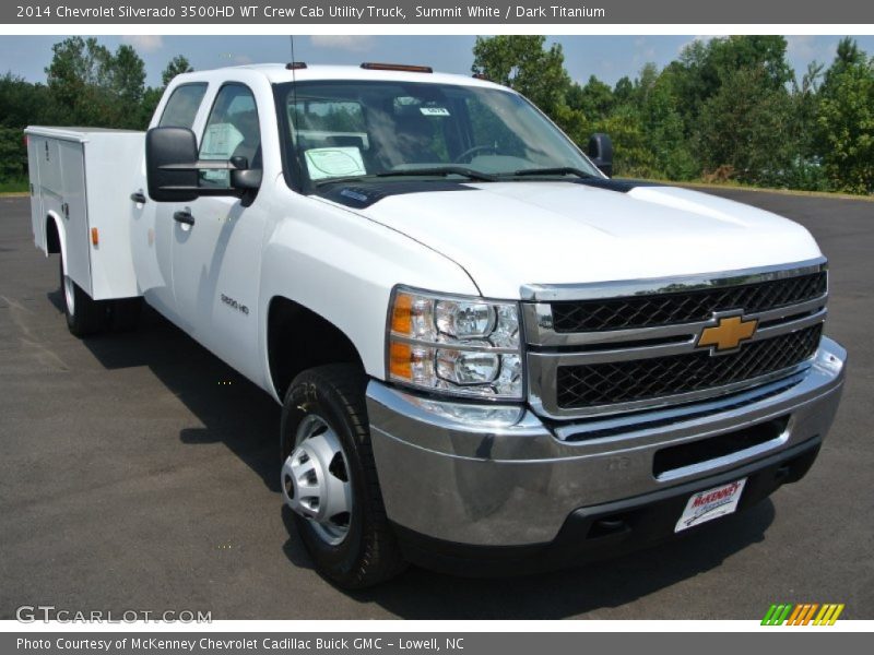 Summit White / Dark Titanium 2014 Chevrolet Silverado 3500HD WT Crew Cab Utility Truck