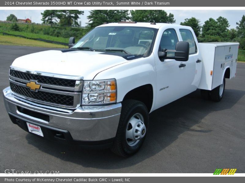 Summit White / Dark Titanium 2014 Chevrolet Silverado 3500HD WT Crew Cab Utility Truck