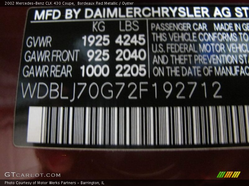 Bordeaux Red Metallic / Oyster 2002 Mercedes-Benz CLK 430 Coupe