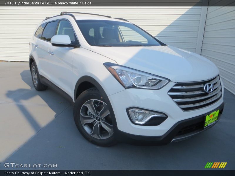 Monaco White / Beige 2013 Hyundai Santa Fe GLS