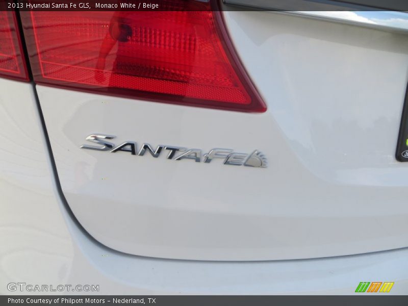 Monaco White / Beige 2013 Hyundai Santa Fe GLS