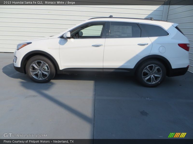 Monaco White / Beige 2013 Hyundai Santa Fe GLS