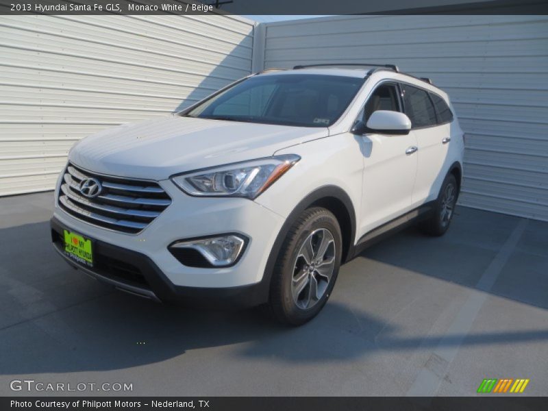 Monaco White / Beige 2013 Hyundai Santa Fe GLS