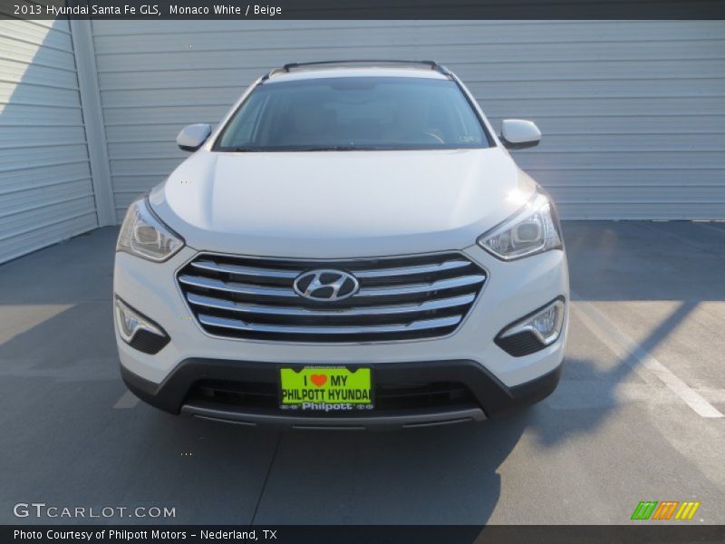 Monaco White / Beige 2013 Hyundai Santa Fe GLS