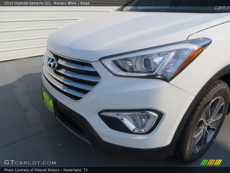 Monaco White / Beige 2013 Hyundai Santa Fe GLS