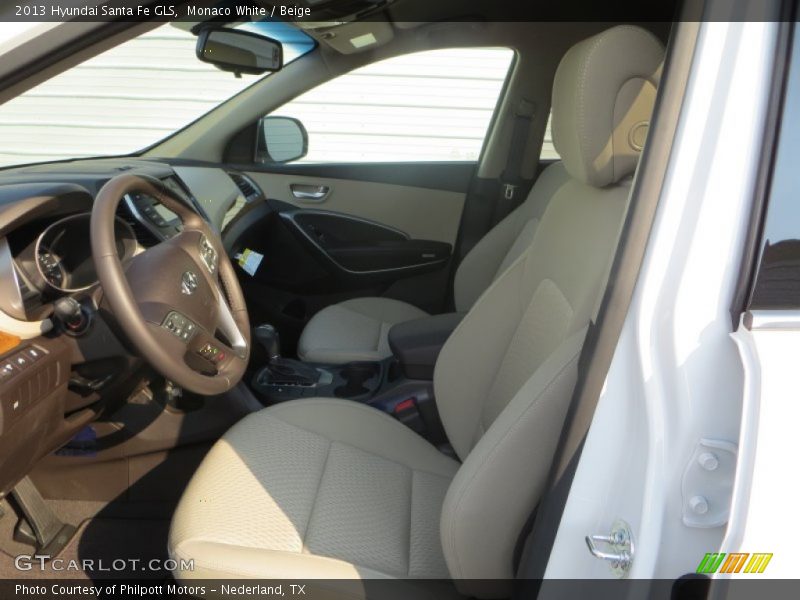 Monaco White / Beige 2013 Hyundai Santa Fe GLS