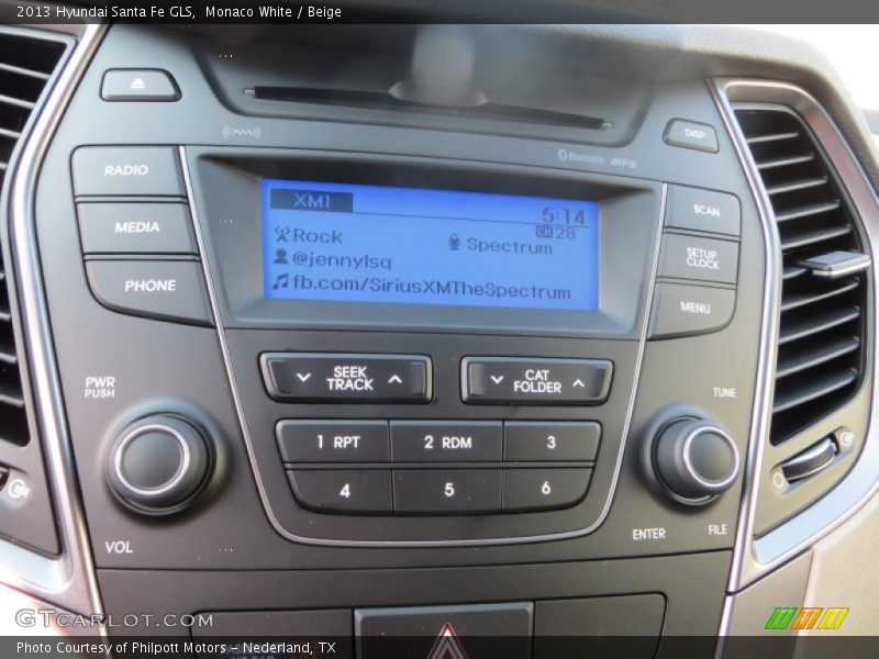 Monaco White / Beige 2013 Hyundai Santa Fe GLS