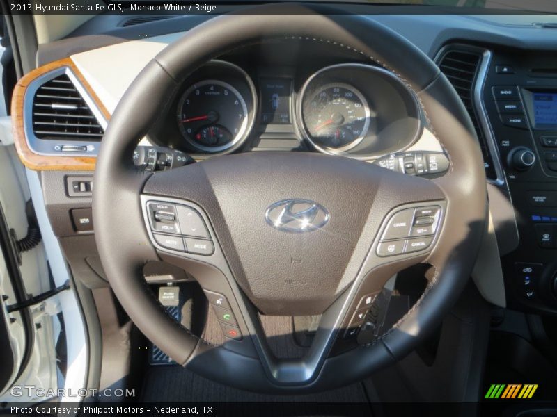 Monaco White / Beige 2013 Hyundai Santa Fe GLS