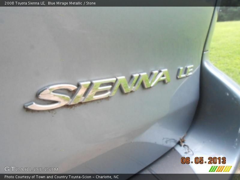 Blue Mirage Metallic / Stone 2008 Toyota Sienna LE